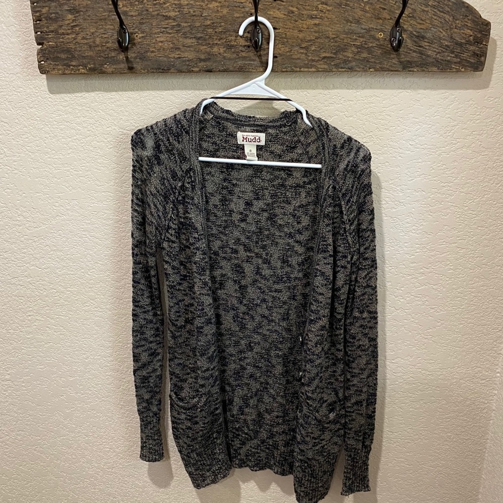 Mudd Grey and Black Button Cardigan